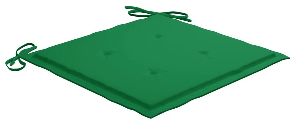 Cadeiras Batávia c/ almofadões verde 2 pcs teca maciça