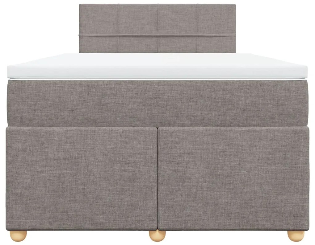 Cama boxspring c/ colchão 120x190cm tecido castanho-acinzentado