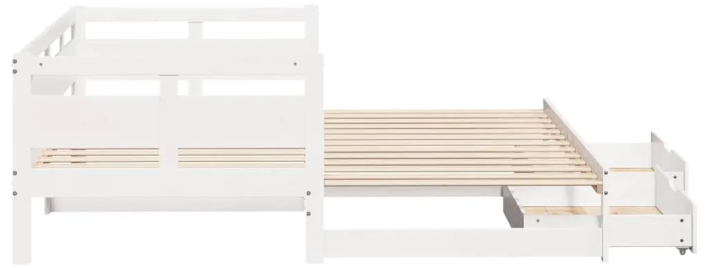 Sofá-cama com gavetão e gavetas sem colchão 90x200 cm branco