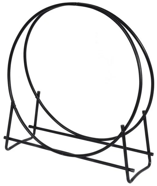 Suporte para lenha Metal Redondo Resistente à humidade 102 x 95 x 33 cm Preto