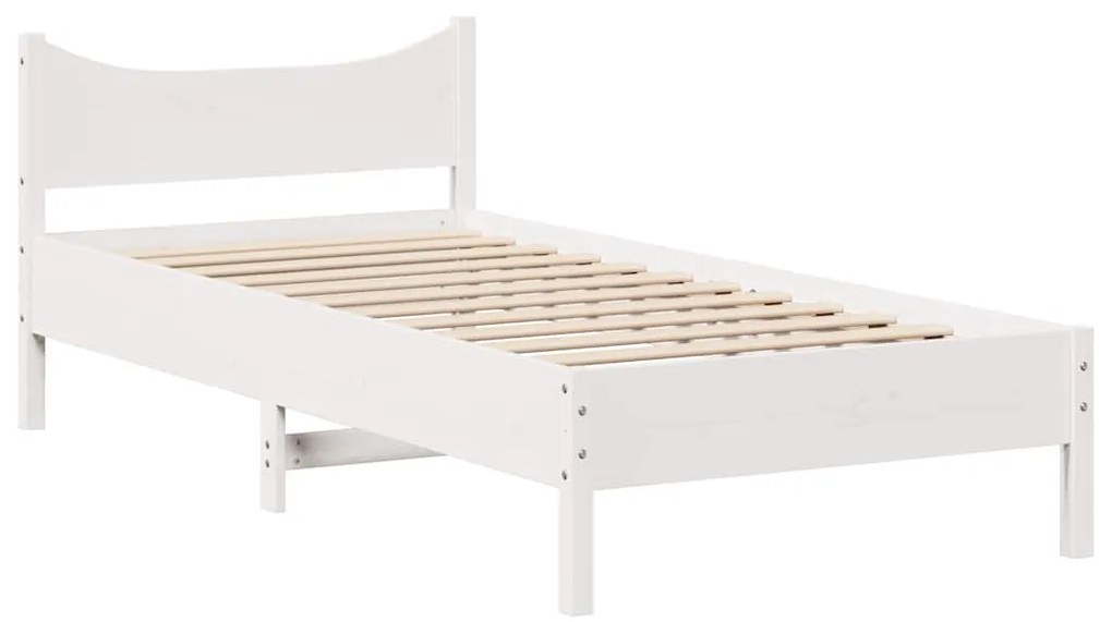 Estrutura de cama c/ gavetas 100x200 cm pinho maciço branco
