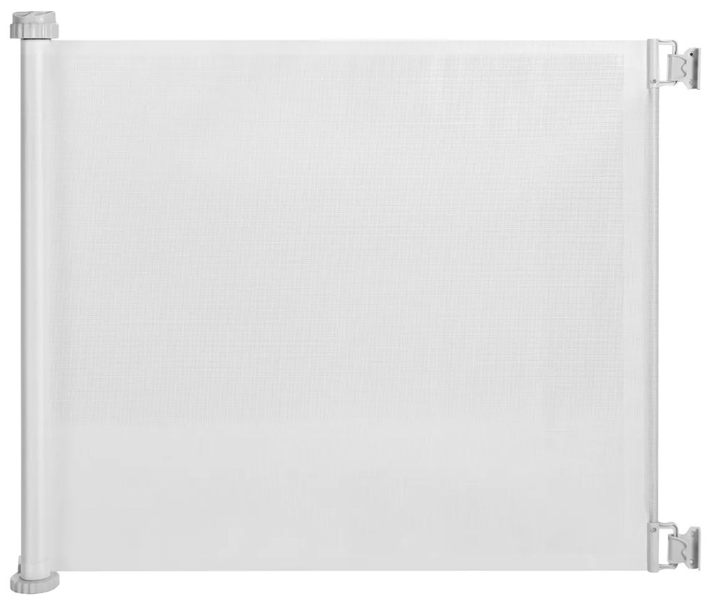 Barreira Segurança Retráctil para Crianças ou Animais de Estimação Escadas Entrada 142 x 85,5 cm Branco