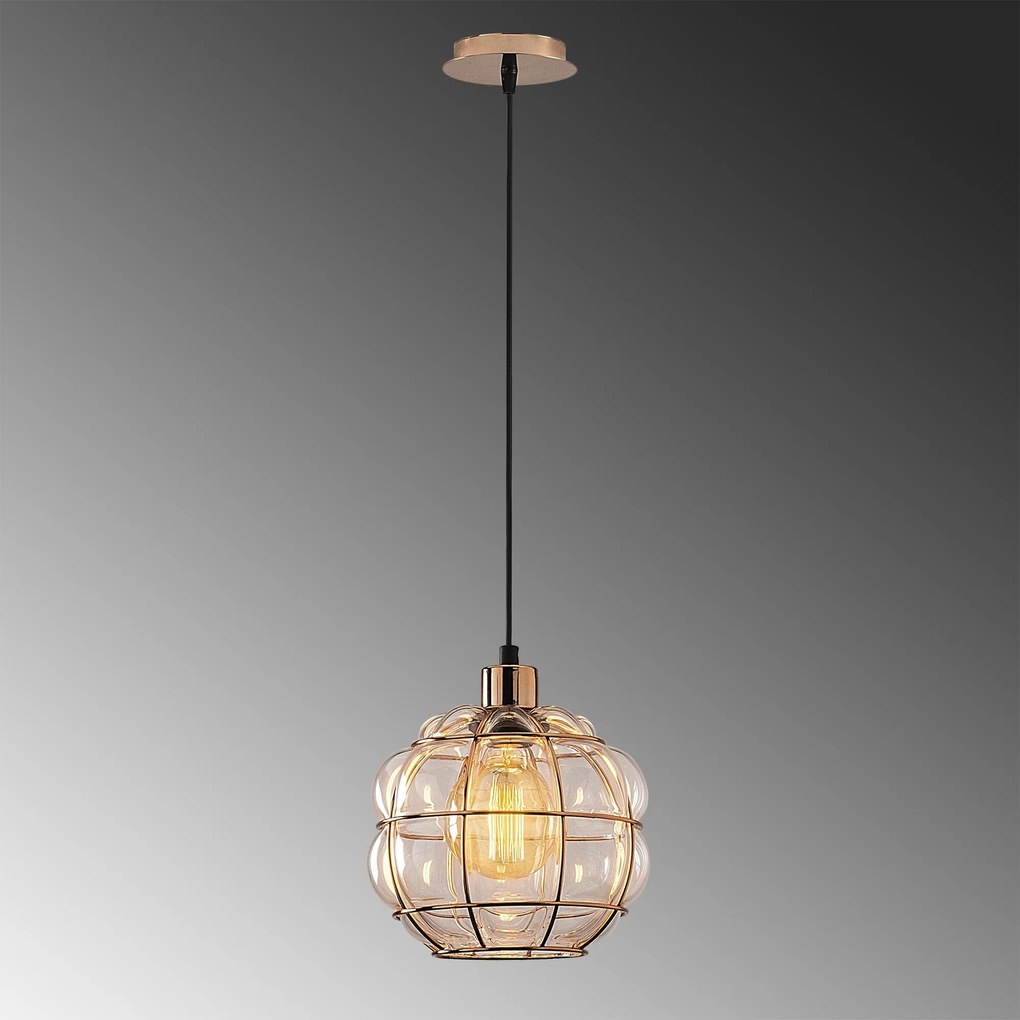 Candeeiro Chandelier Safderun – Cobre – Diâmetro 23 cm x Altura 111 cm