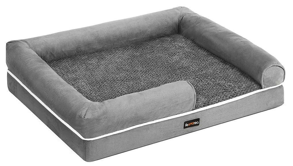 Cama para cachorro FEANDREA, sofá ortopédico, lavável, antiderrapante, cinza PGW076G02