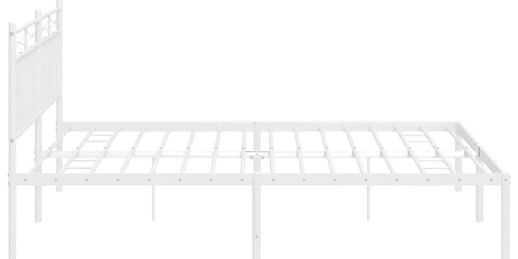 Estrutura de cama com cabeceira 183x213 cm metal branco