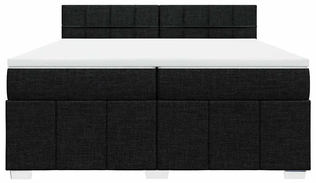 Cama com molas/colchão 200x200 cm tecido preto