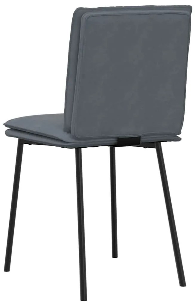 Cadeiras de jantar 6 pcs veludo cinzento-escuro
