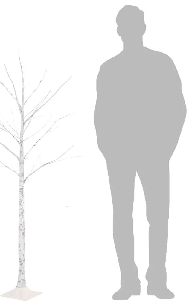 Árvore c/ 72 luzes LED 150 cm bétula branco quente