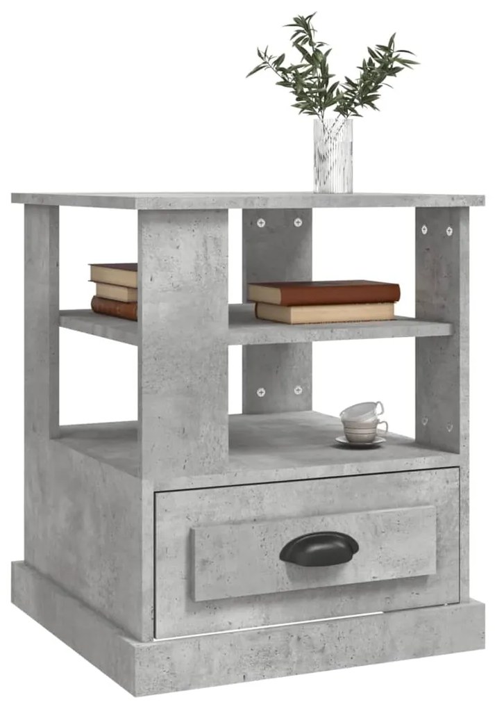 Mesa de apoio 50x50x60 cm derivados de madeira cinzento-cimento