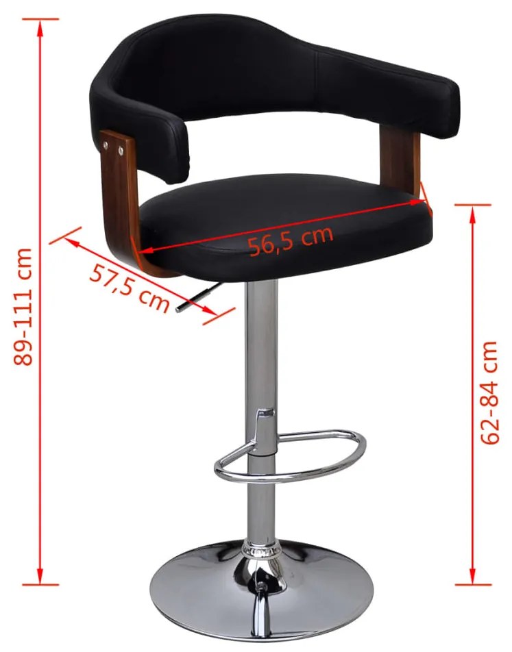 Bancos de bar 2 pcs madeira curvada