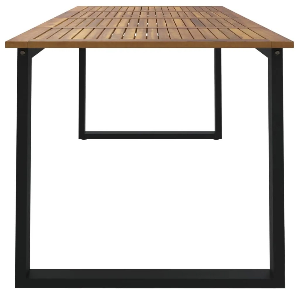 Mesa jardim c/ pernas em forma de U 200x90x75 cm acácia maciça