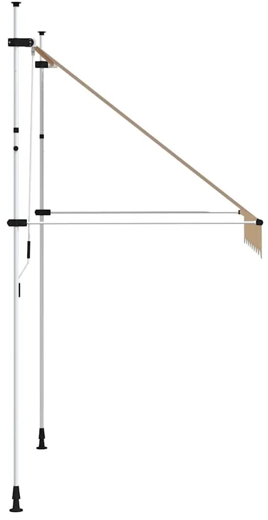 Toldo retrátil manual 200 cm riscas laranjas e brancas