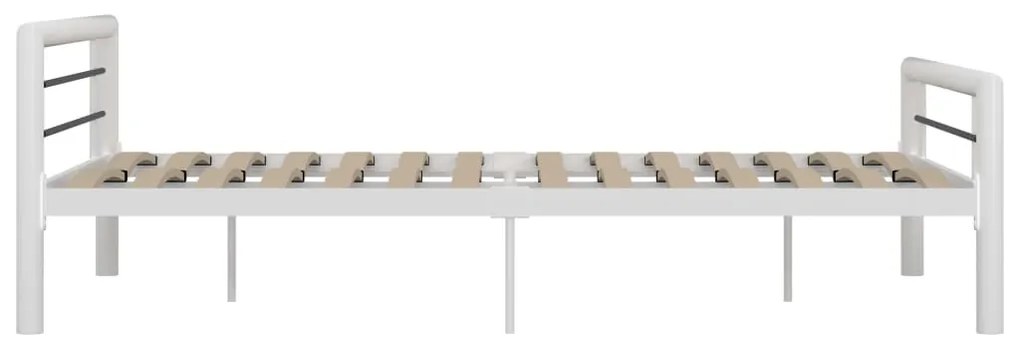 Estrutura de cama 140x200 cm metal branco e preto