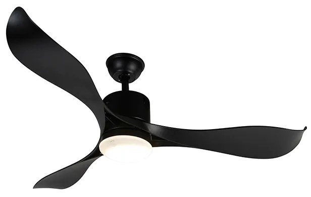 Ventilador de teto preto com LED e controle remoto - Kolm Moderno