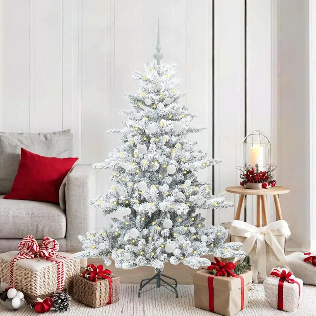 vidaXL Árvore de Natal Articulada Artificial Branco 150 cm PVC e Aço