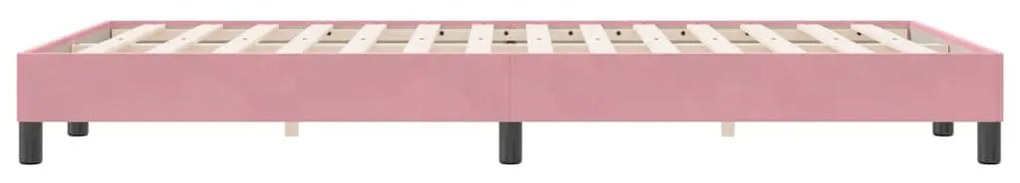 Cama com molas sem colchão 120x220 cm veludo rosa