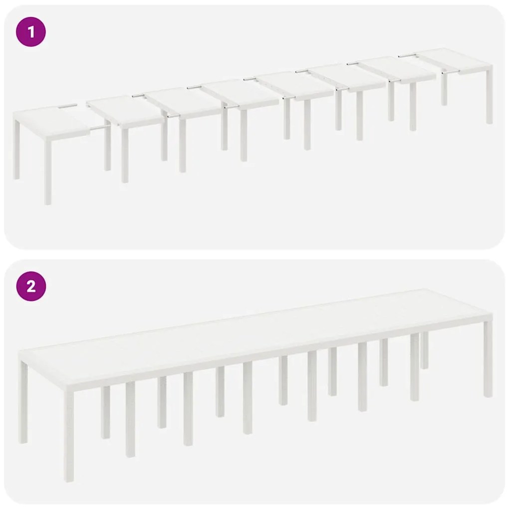 Conjunto de Jantar de Jardim 15 pcs Branco Grande Plástico