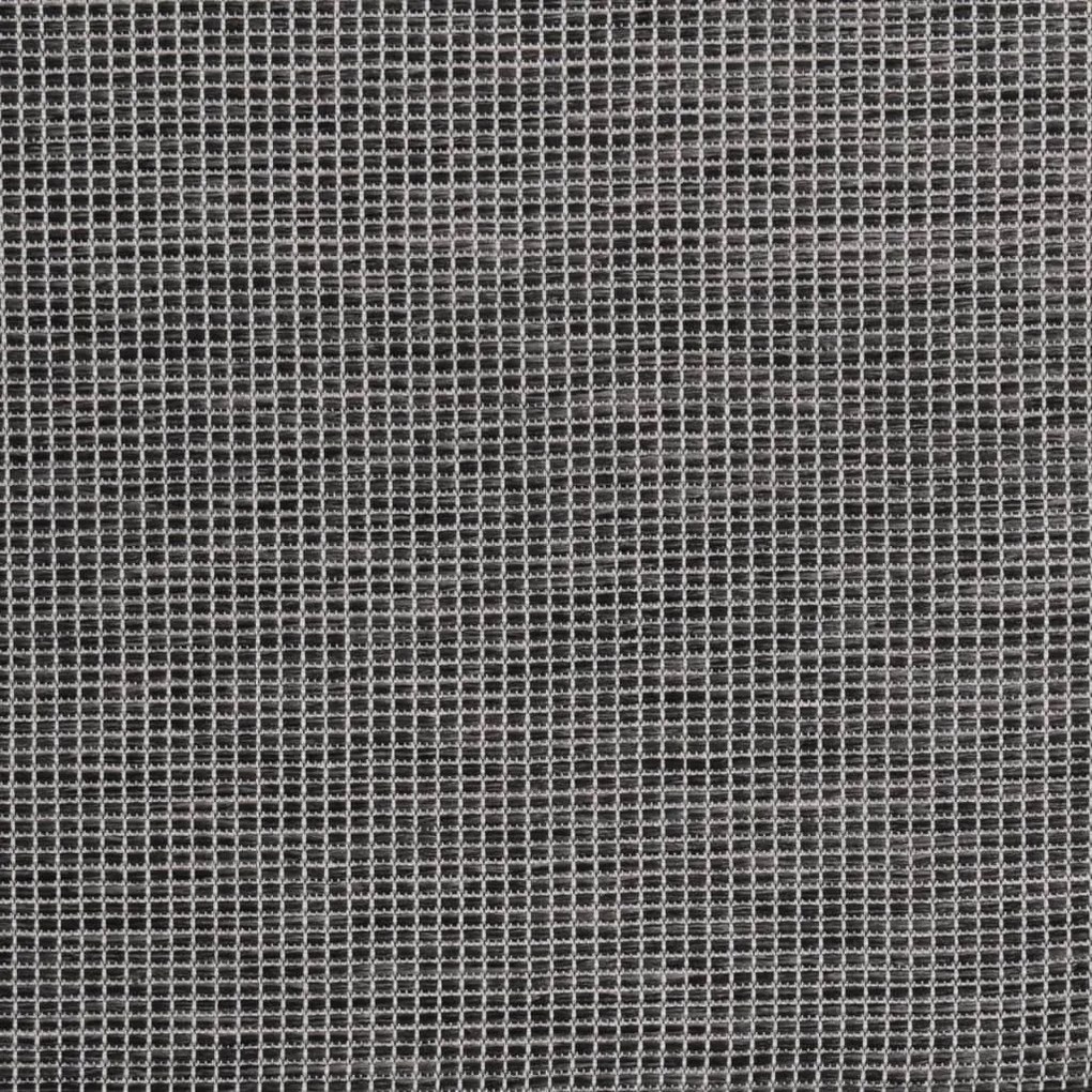 Tapete de tecido plano para exterior 80x250 cm cinzento