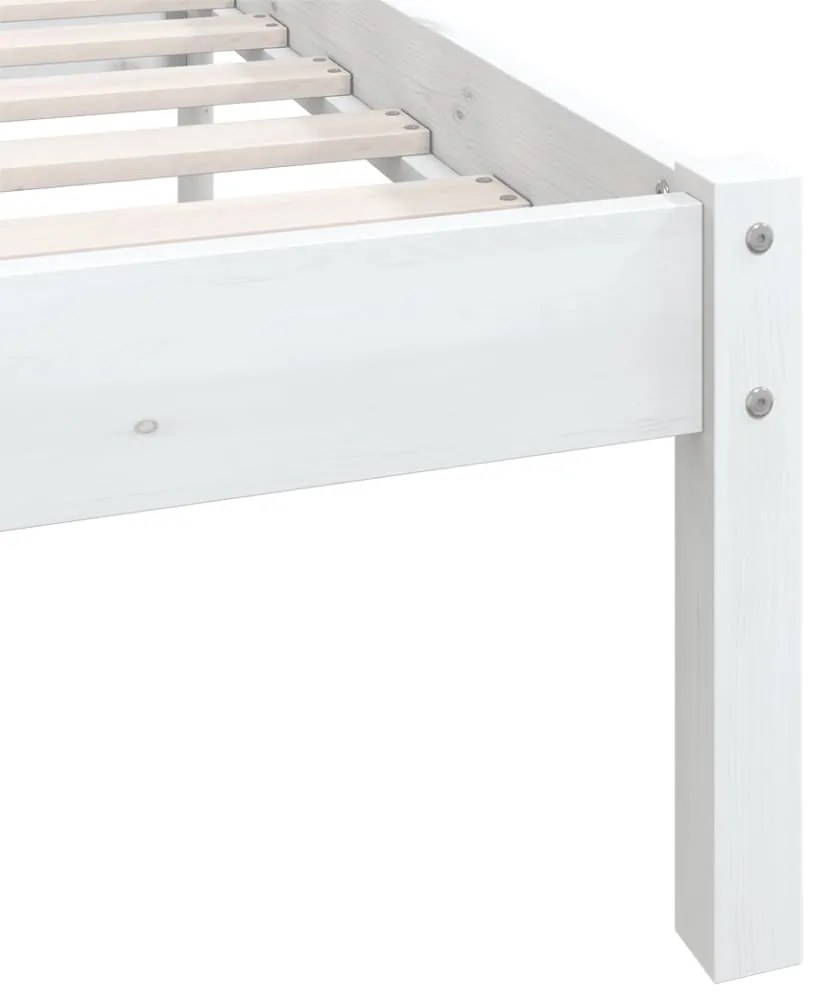 Estrutura de cama em pinho maciço 160x200 cm branco