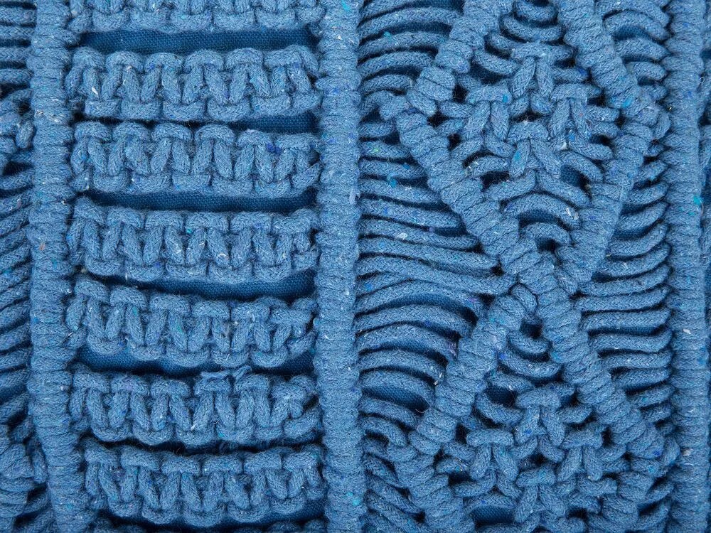 Almofada decorativa em macramé azul 45 x 45 cm KARATAS Beliani