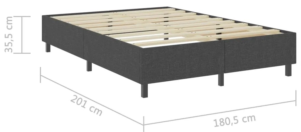 Estrutura de cama boxspring 180x200 cm tecido cinzento