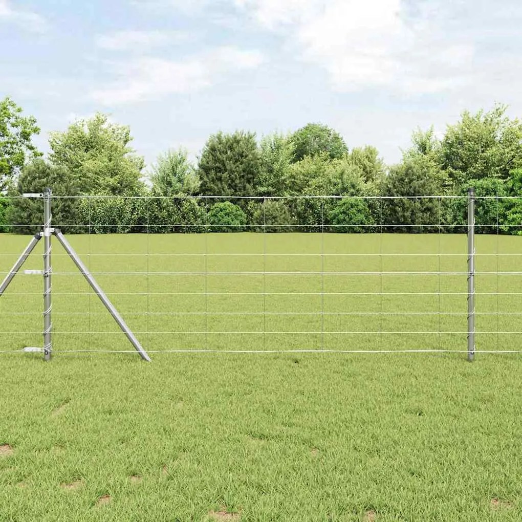 vidaXL Cercado de Campo 0,8x50 m em Aço Galvanizado