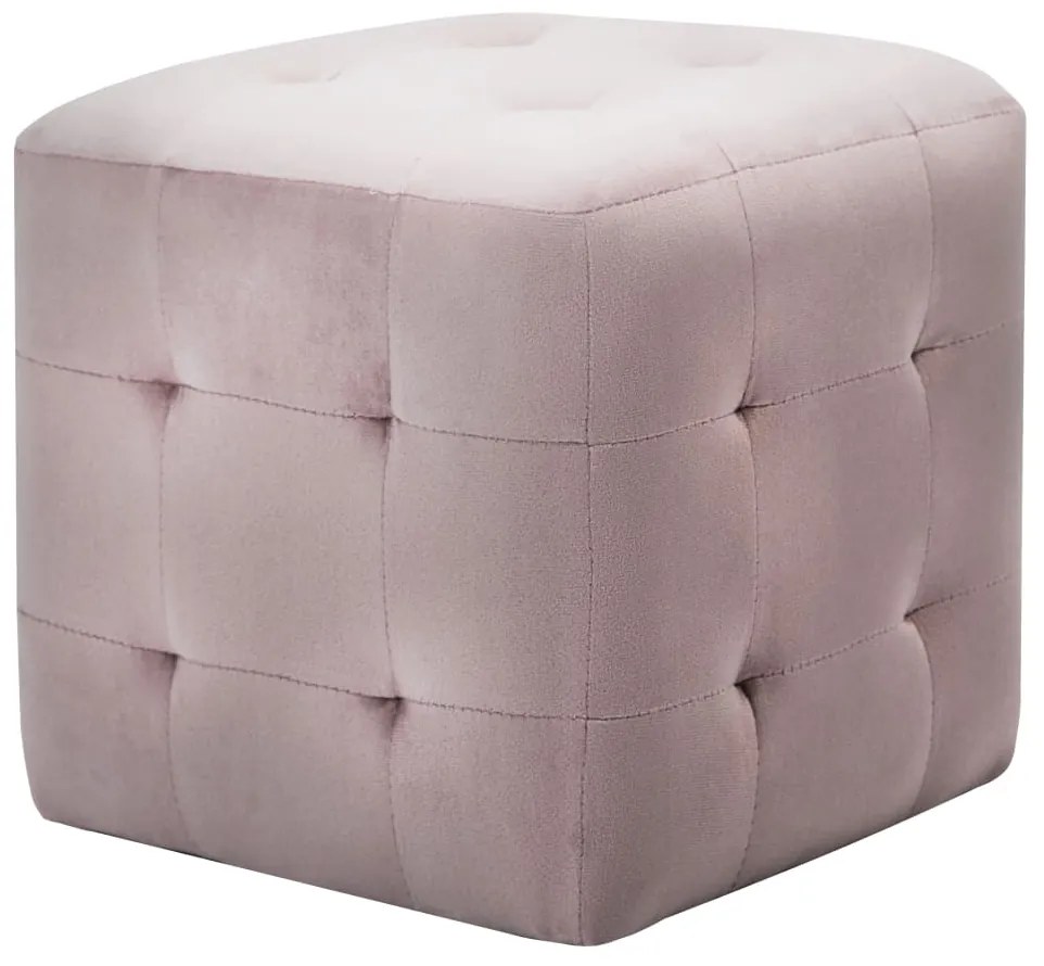 Mesas de cabeceira 2 pcs 30x30x30 cm veludo rosa