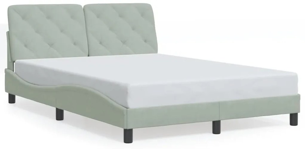 Estrutura de cama c/ luzes LED 120x200 cm veludo cinzento-claro
