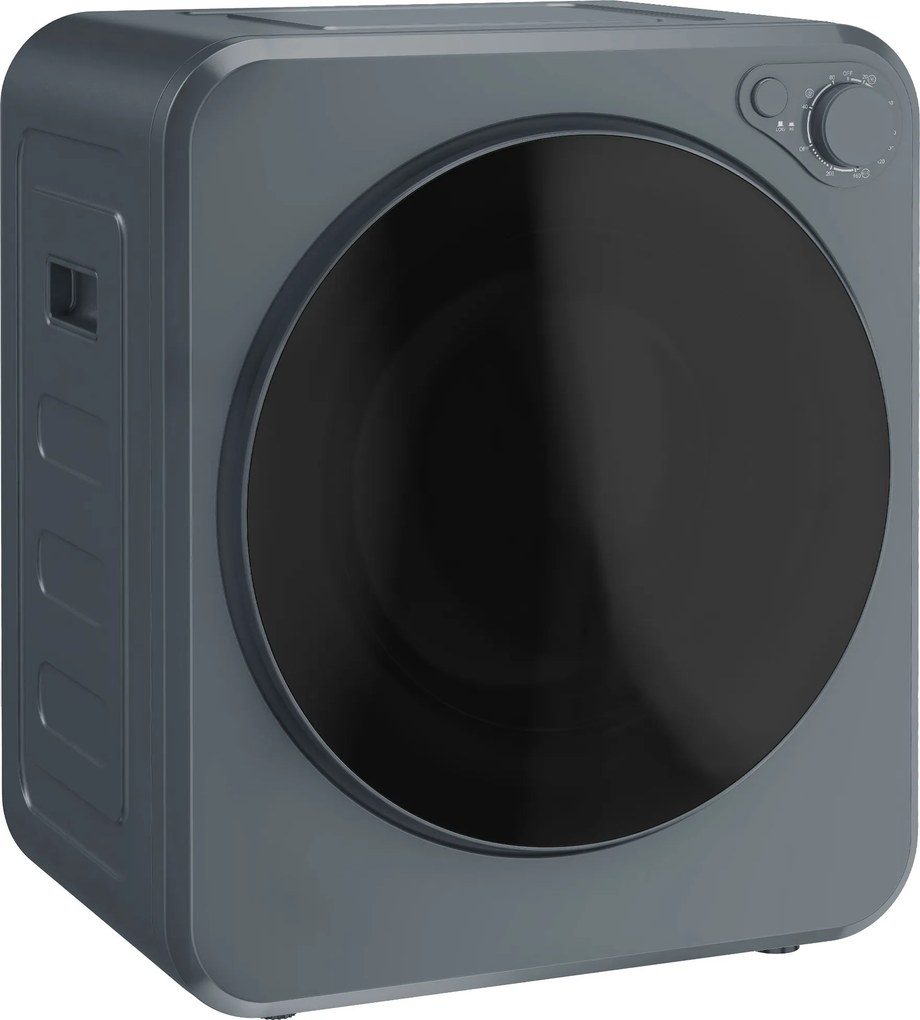 HOMCOM Mini Secadora de Roupas 4 kg com 5 Programas até 60℃ 800W/400W Secadora de Exaustão com Tambor em Aço Inox Cinza | Aosom Portugal
