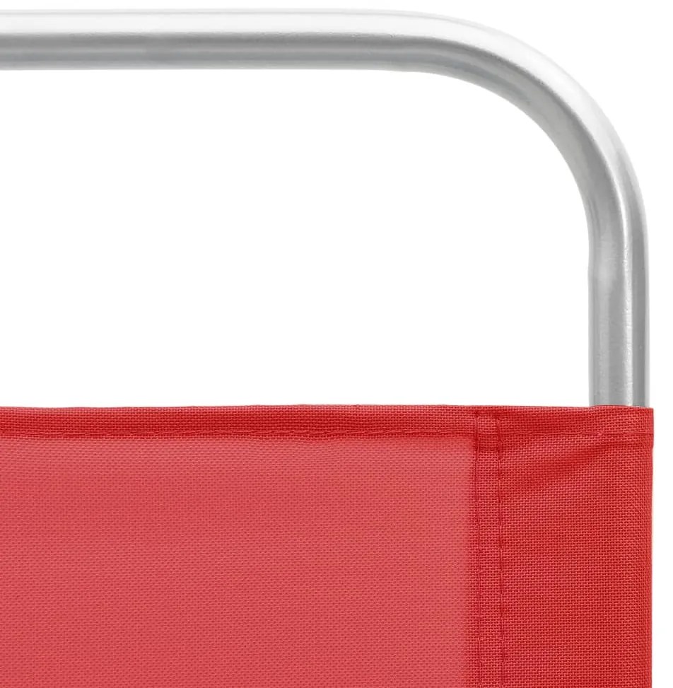 Cadeiras de praia dobráveis 2 pcs tecido vermelho