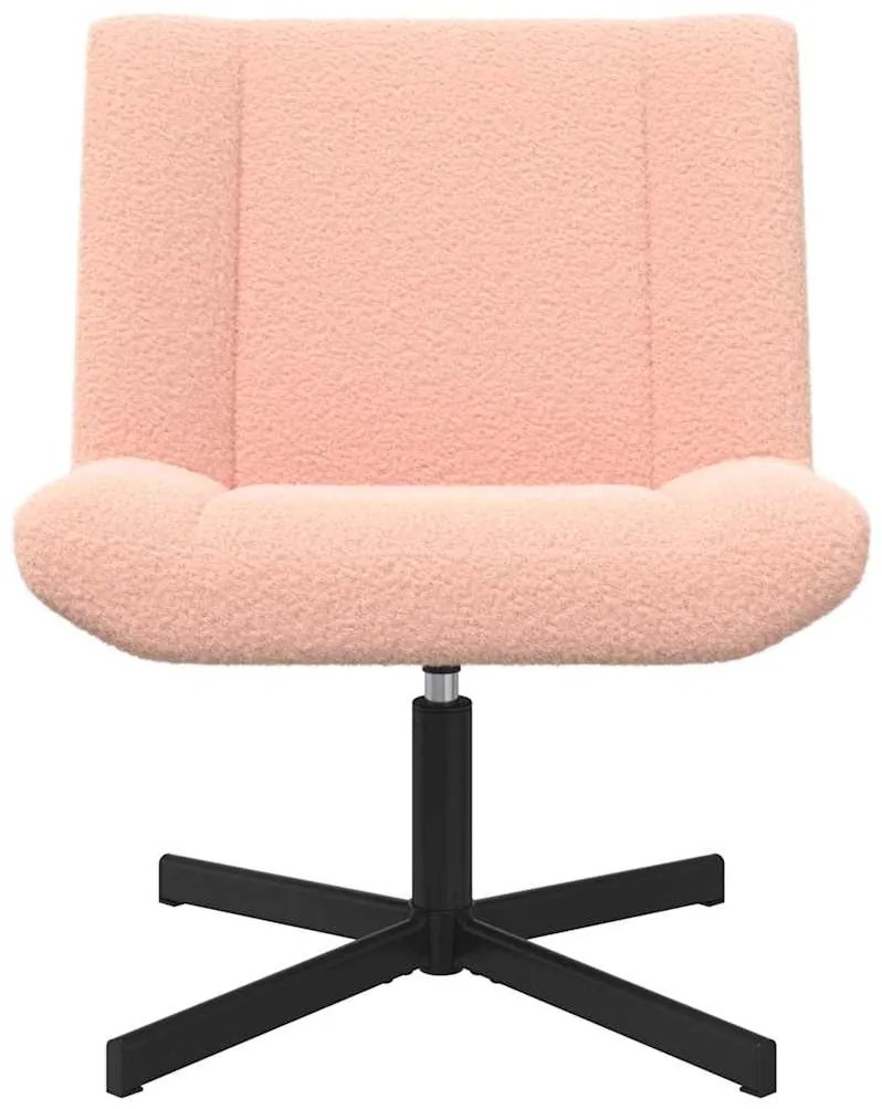 Cadeira de Acento Rosa Bebé Poliéster, Metal Padrão Giratória