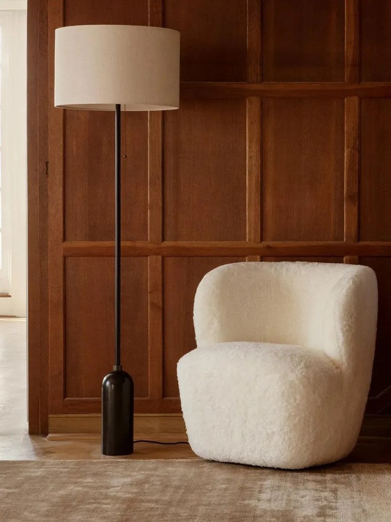 Candeeiro de pé regulável com base em mármore Gravity