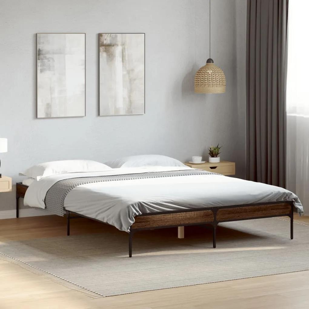 Estrutura de cama 160x200cm derivados madeira/metal