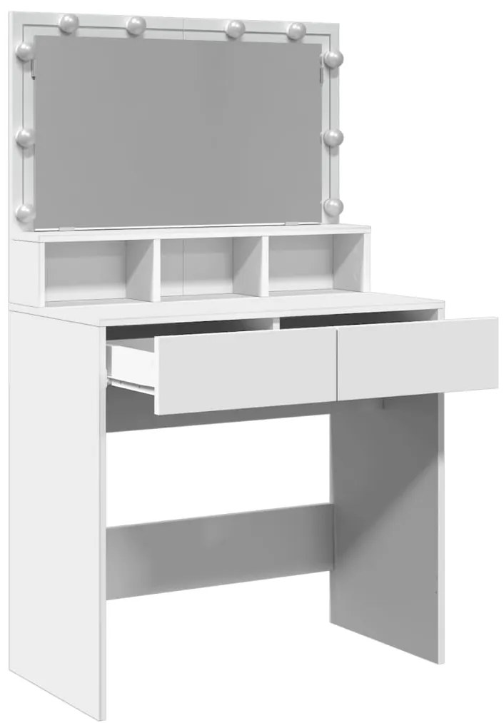 Toucador com LED 80x41x134,5 cm branco
