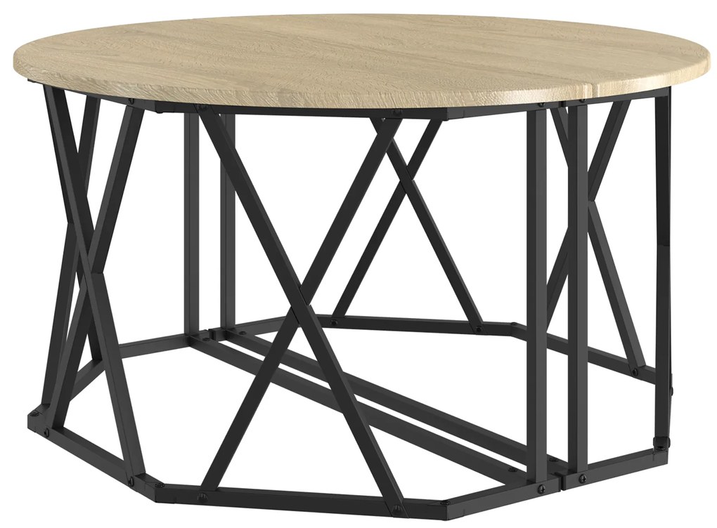 Mesa de Café vidaXL Carvalho Sonoma 80x80x42 cm Madeira de engenharia