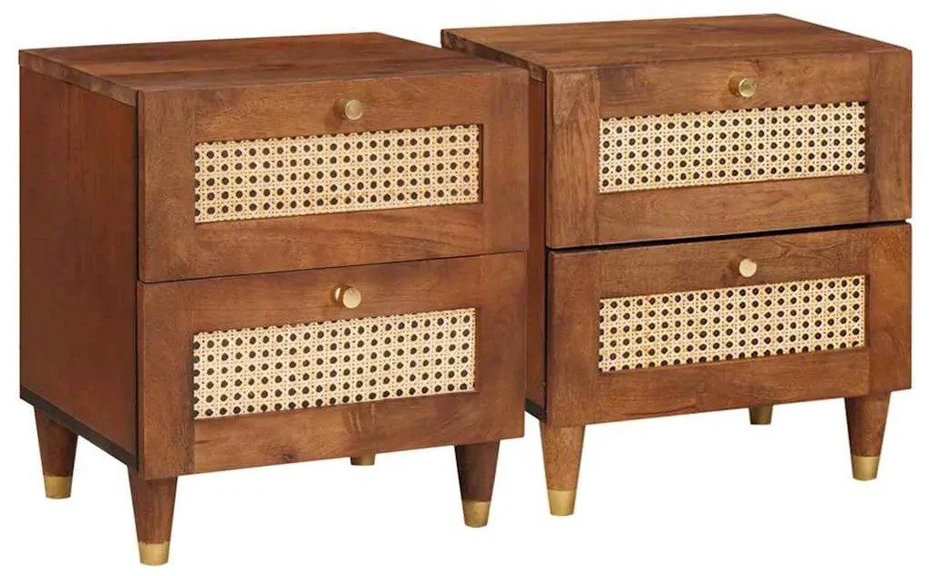 vidaXL Armário de Cabeceira 2 pcs Castanho 40 x 33,5 x 46 cm