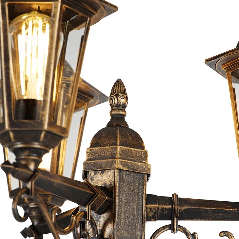 LED Lanterna de exterior inteligente dourada 3 luzes com Wi-Fi ST64 - New Haven Clássico / Antigo
