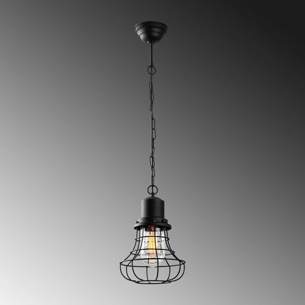 Candeeiro Suspenso GMN-00002 – Preto – 22 cm x 110 cm x 22 cm