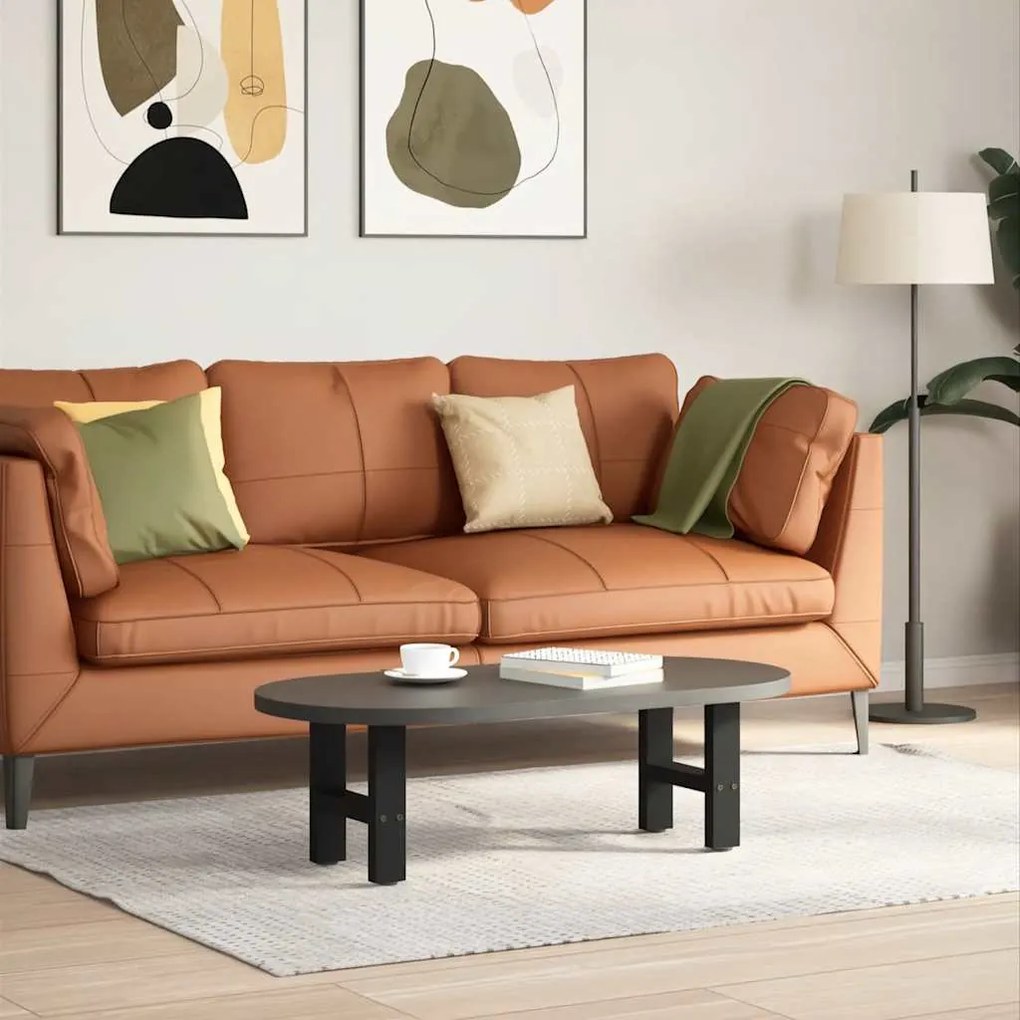 vidaXL Pés para mesa de centro pretos 2 peças 40x(30-31) cm aço