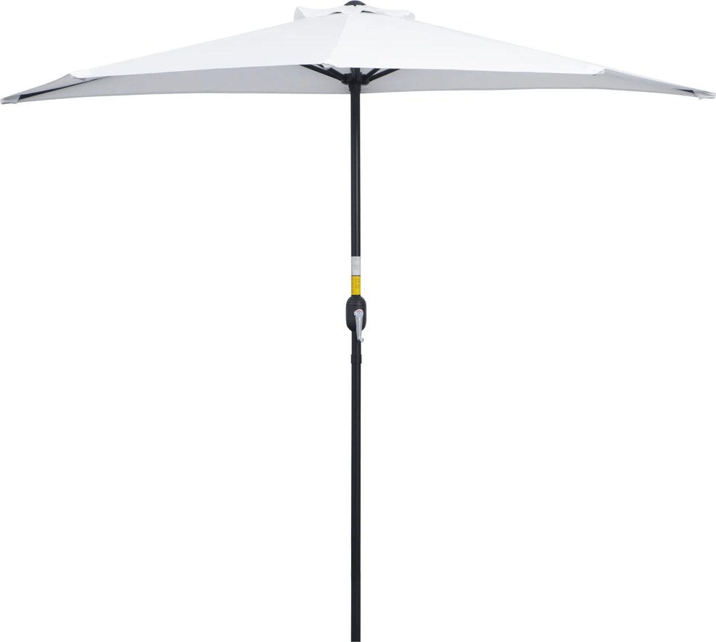 Outsunny Meio Guarda Sol Ø 2,6 m Guarda Sol de Varanda 5 Braços Aço Poliéster Creme | Aosom Portugal