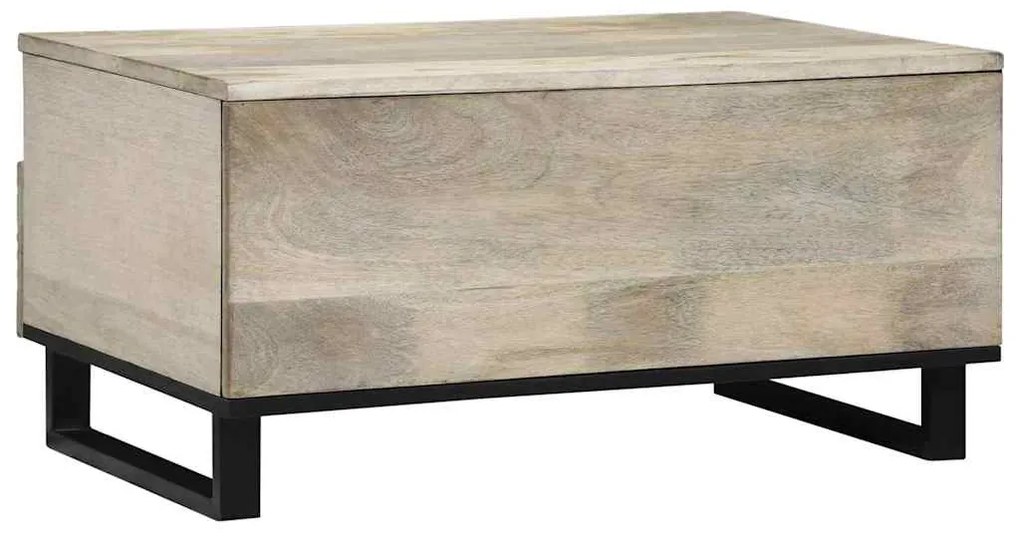 Mesa de centro com gaveta com armazenamento Branco, Preto 80 x 50 x 40