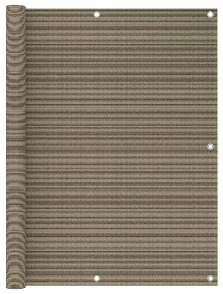 vidaXL Tela de varanda 120x500 cm PEAD cinzento-acastanhado