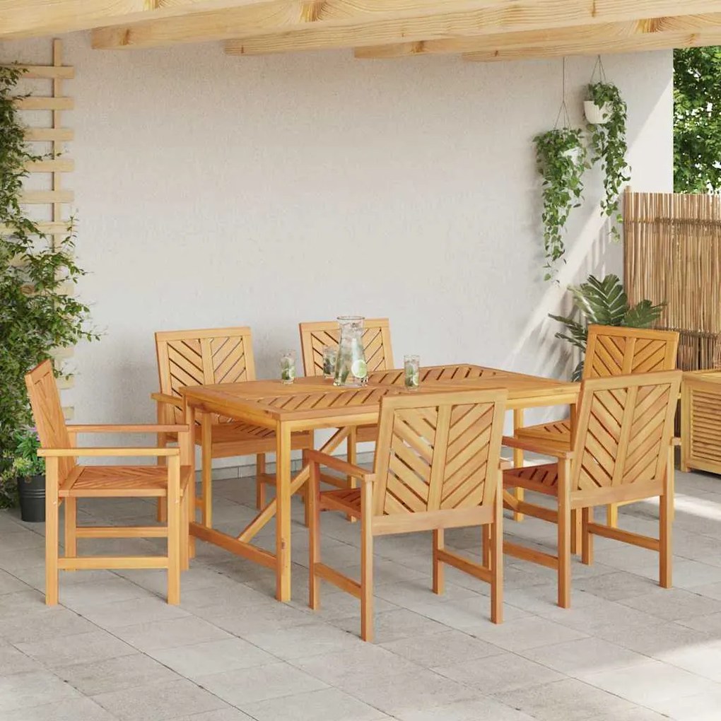Conjunto de Jantar para Jardim 6 pcs Castanho Médio