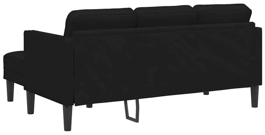 Conjunto de Sofá de 2 Peças com Almofadas em Tecido Preto