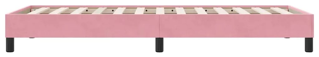 Box Cama de primavera sem Colchão Rosa 80x210 cm Veludo