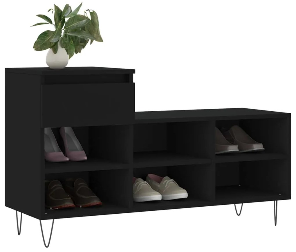 Sapateira 102x36x60 cm derivados de madeira preto