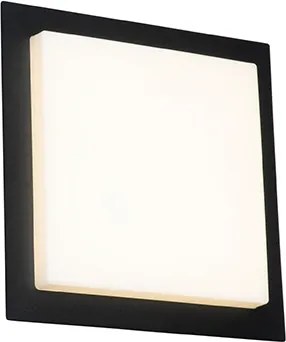 Candeeiro de teto moderno preto quadrado com LED IP44 - Lys