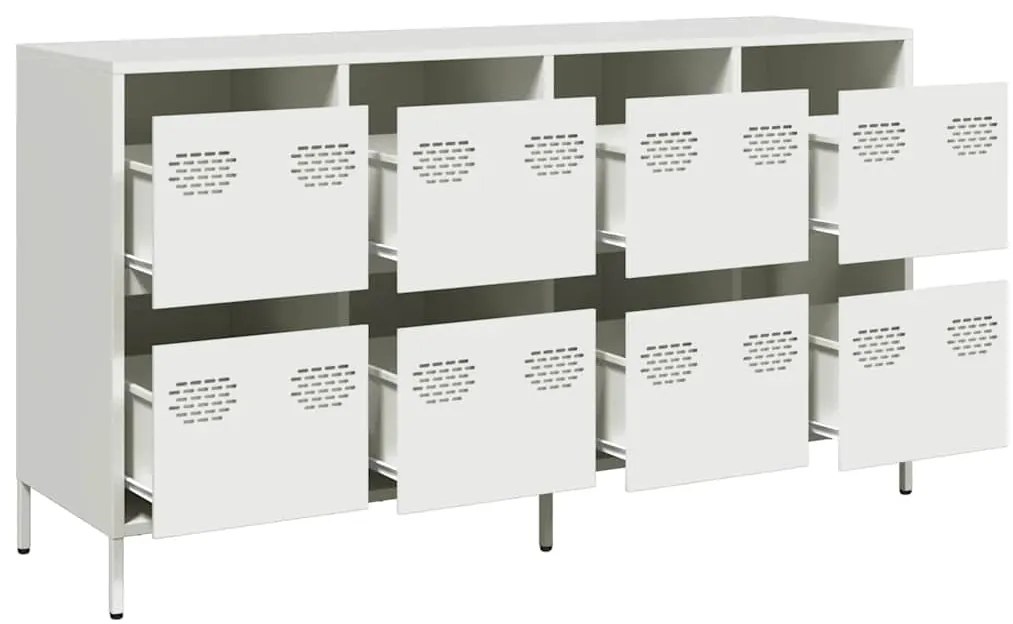 Aparador 135x39x73,5 cm aço laminado a frio branco