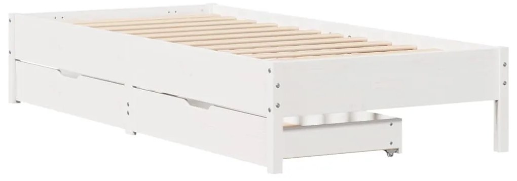 Cama sem colchão 90x190 cm madeira de pinho maciça branco