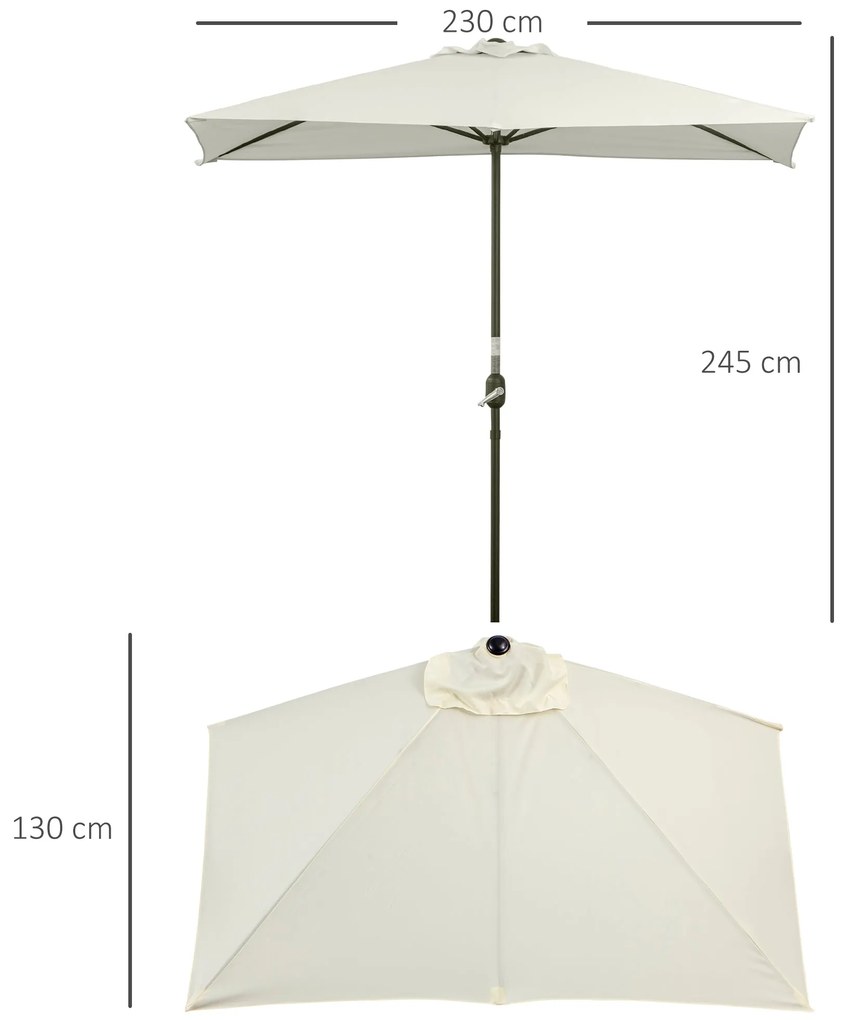 Meia chapéu de sol 230x130x245 cm Chapéu de sol para Parede Jardim com